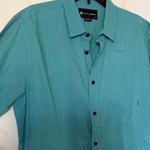 Billabong Men's Aqua Button Down Shirt
